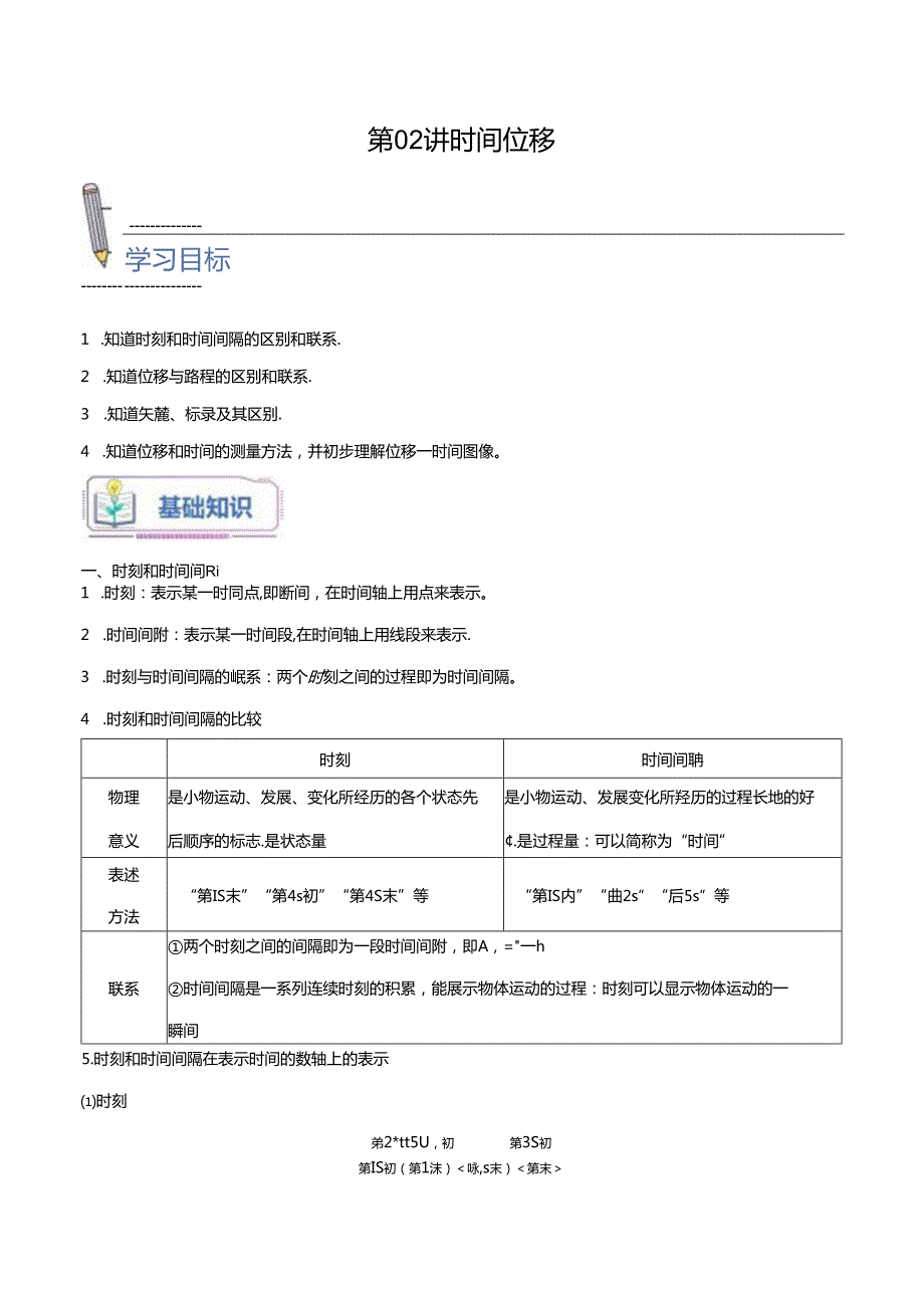 【暑假培优讲义】第02讲 时间 位移（解析版）.docx_第1页