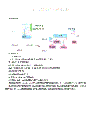 二次函数的图象与性质复习讲义.docx