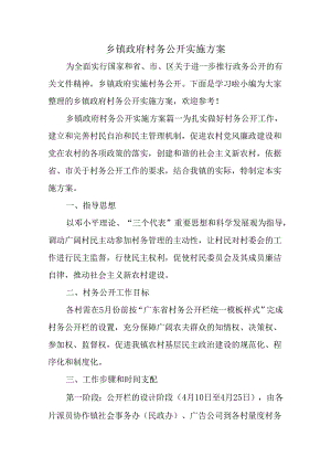 乡镇政府村务公开实施方案.docx