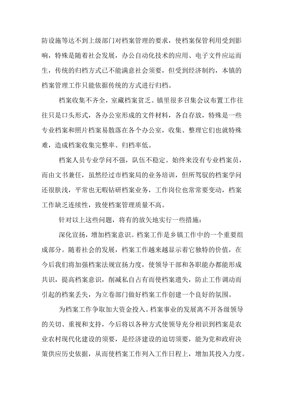 乡镇档案工作总结.docx_第2页