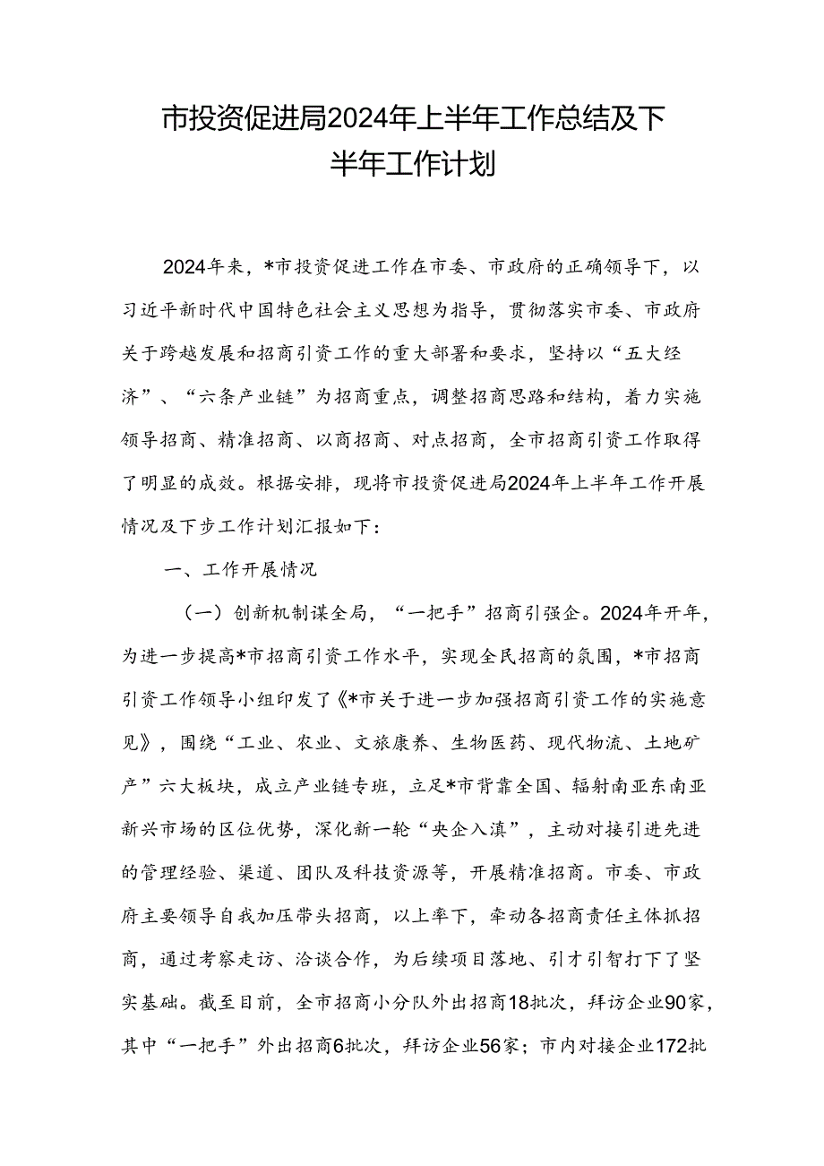 2024年上半年市投资促进局工作总结及下半年工作计划和2024年工作要点.docx_第2页