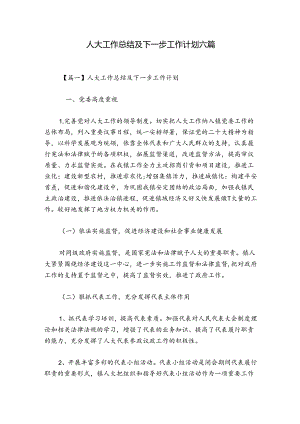 人大工作总结及下一步工作计划六篇.docx