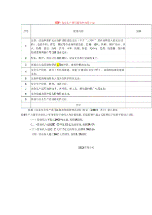 安全生产费用提取和使用计划报表模板.docx