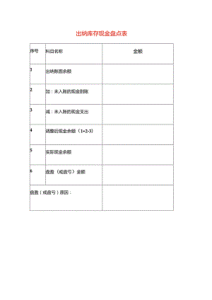 出纳库存现金盘点表.docx