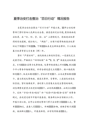 公安推进夏季治安打击整治“百日行动”总结(十篇).docx