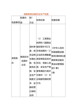 道路旅客运输安全生产检查内容.docx