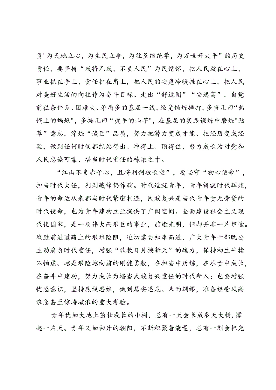 青年干部交流发言：以身铸剑 挺膺时代担当.docx_第2页