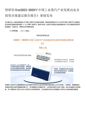 工业蒸汽行业市场前景分析—2023年发展前景研究报告—智研咨询.docx