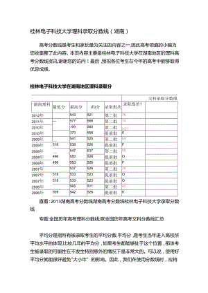 桂林电子科技大学理科录取分数线（湖南）.docx