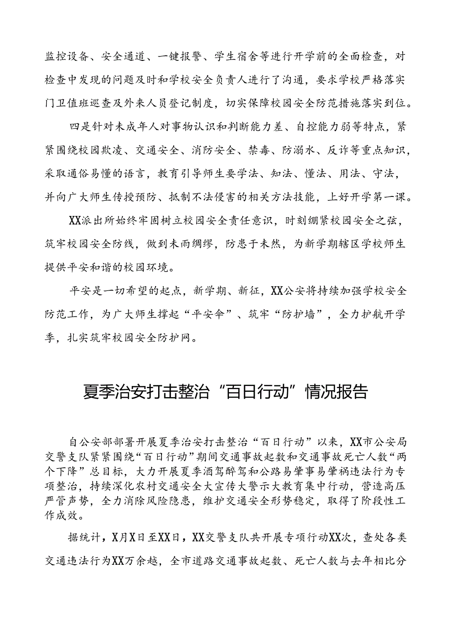 派出所2024公安夏季治安打击整治行动情况报告七篇.docx_第3页