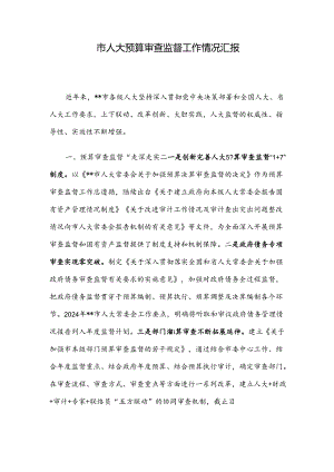 市人大预算审查监督工作情况汇报.docx