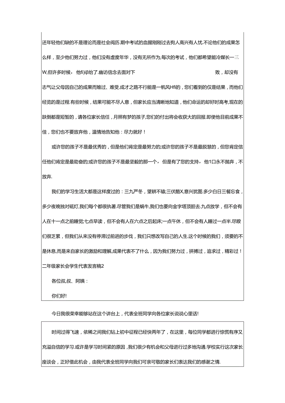 2024年二年级家长会学生代表发言稿集锦15篇.docx_第2页