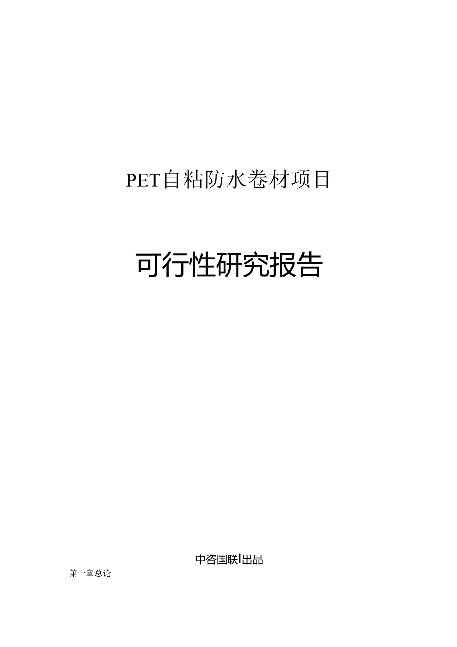 PET自粘防水卷材项目可行性研究报告.docx_第1页