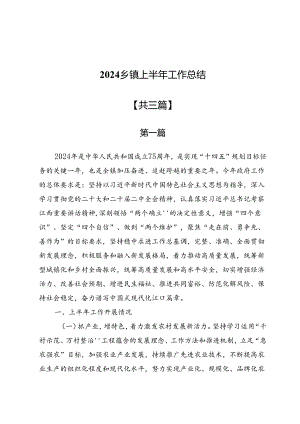 2024乡镇上半年工作总结（共三篇）.docx