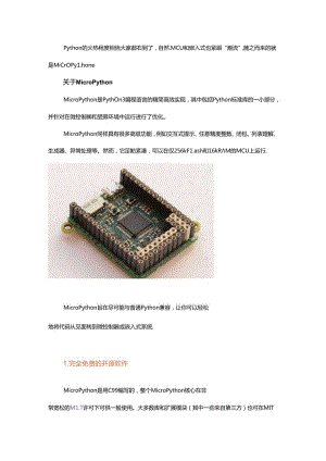 MicroPython做嵌入式开发的优缺点.docx