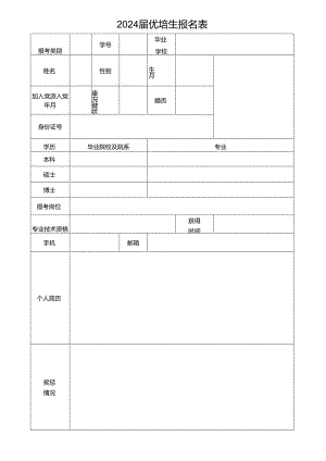 2024届优培生报名表.docx