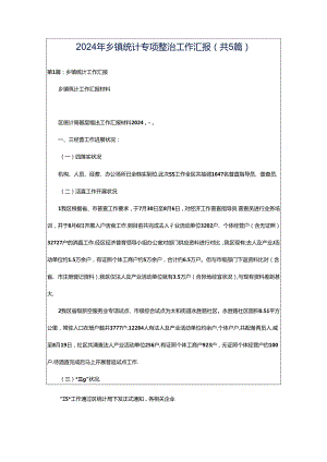 2024年乡镇统计专项整治工作汇报（共5篇）.docx