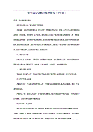 2024年安全用药整改措施（共6篇）.docx