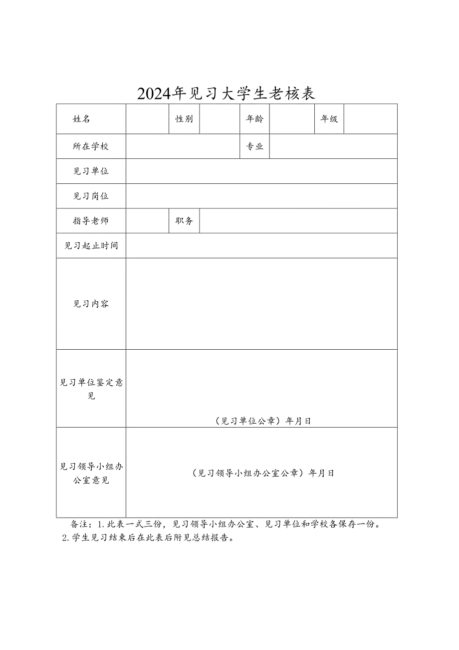 2024年见习大学生考核表.docx_第1页