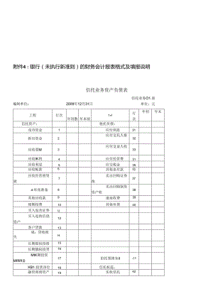 4银行(未执行新准则)的财务会计报表格式及填报说明.docx