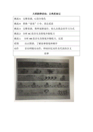 大班韵律活动《公鸡觅食记》视频+教案+配乐大班韵律活动：公鸡觅食记.doc