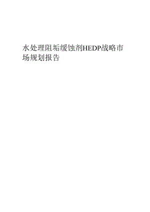 水处理阻垢缓蚀剂HEDP战略市场规划报告.docx