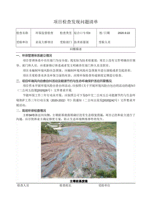 朵花大桥项目环保检查问题清单.docx