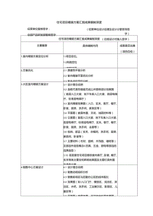 住宅项目精装方案汇报成果编制深度.docx