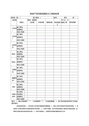 房地产项目楼地面防水工程验收表.docx