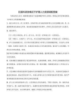 肛肠科紧急情况下护理人力资源调配预案.docx