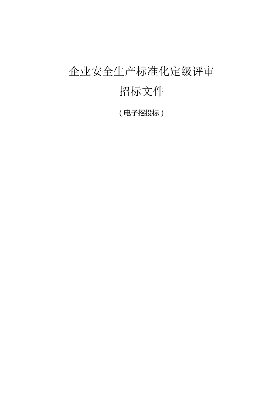 企业安全生产标准化定级评审招标文件.docx_第1页