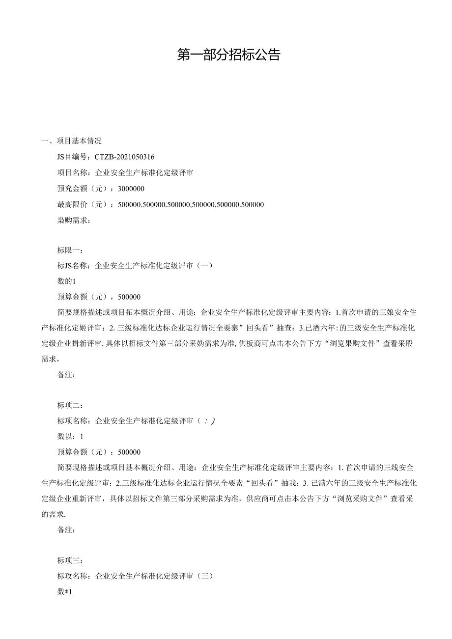企业安全生产标准化定级评审招标文件.docx_第3页
