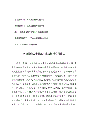 5篇 2024年学习贯彻二十届三中全会精神心得体会.docx