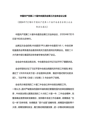 党的二十届三中全会公报.docx