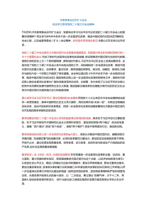 市委常委会召开扩大会议传达学习贯彻党的二十届三中全会精神.docx