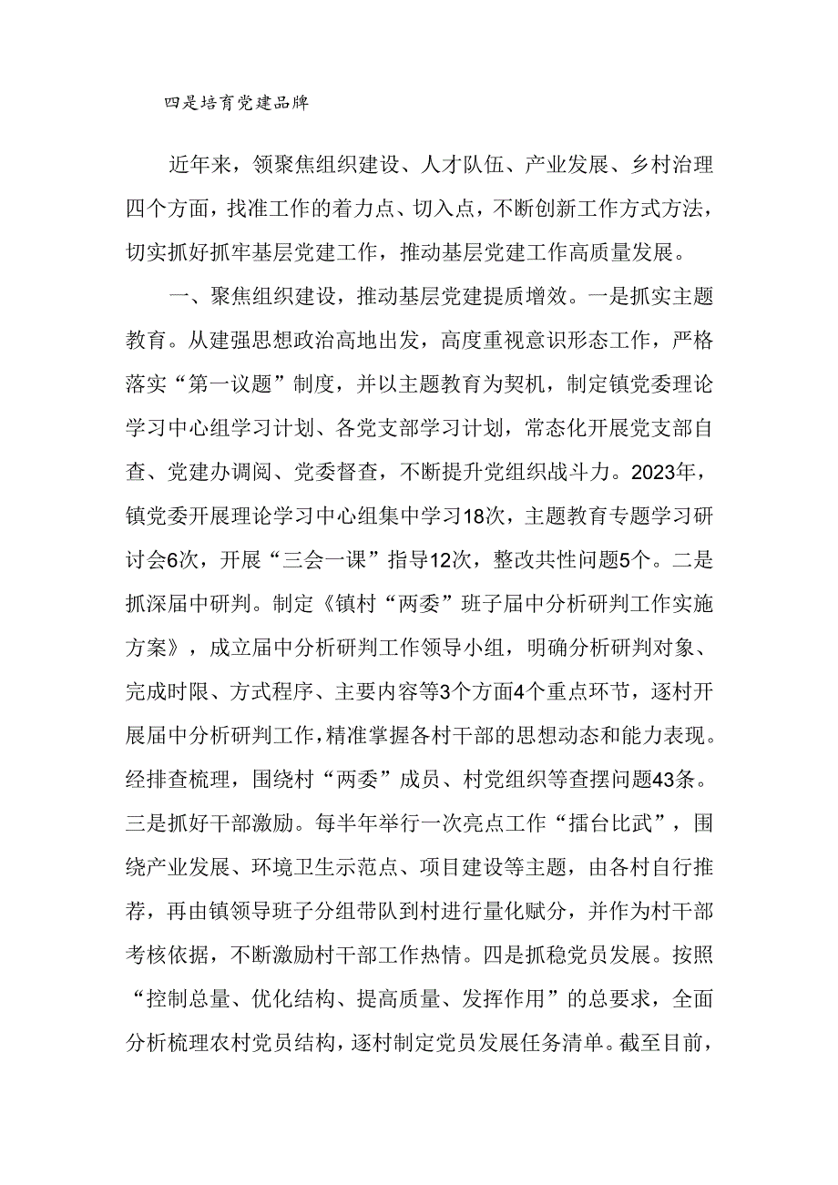 乡镇党委书记在党建引领基层治理经验分享会上的发言.docx_第2页