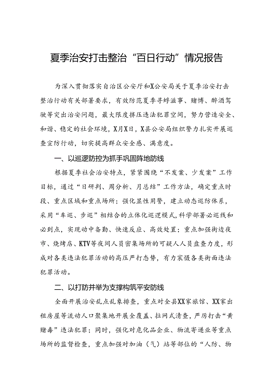 公安派出所2024年夏季治安打击整治行动工作总结11篇.docx_第1页