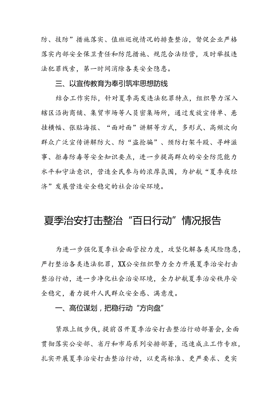 公安派出所2024年夏季治安打击整治行动工作总结11篇.docx_第2页