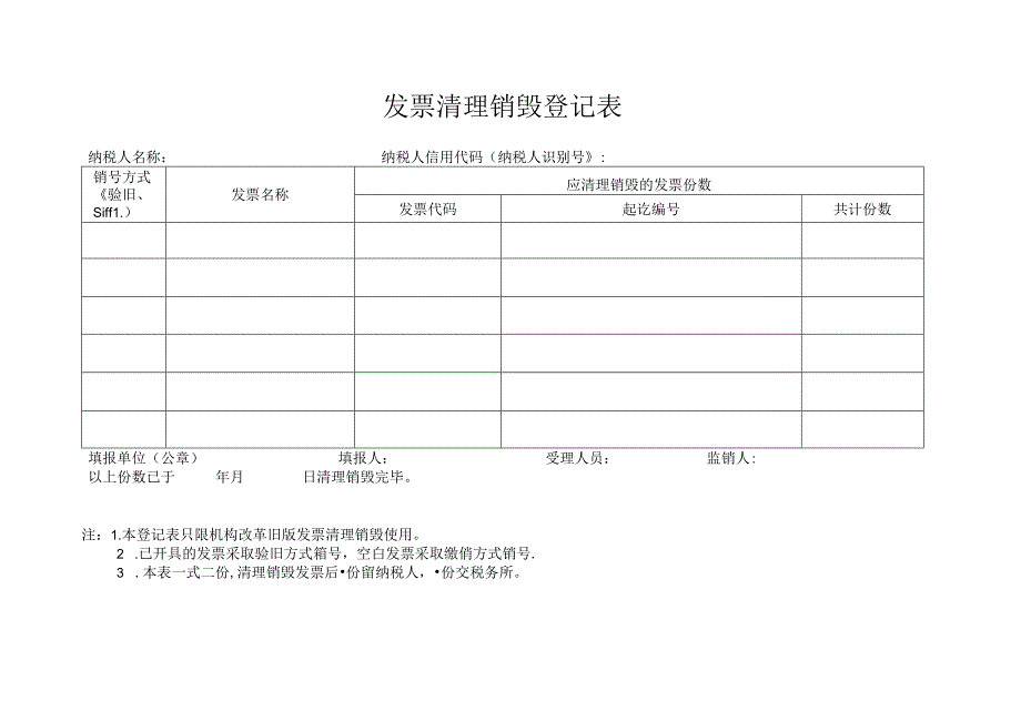 上海市清理销毁空白发票登记表.docx_第1页