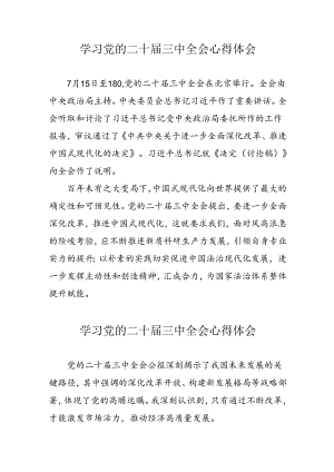 学习2024年党的二十届三中全会心得体会 （汇编11份）.docx