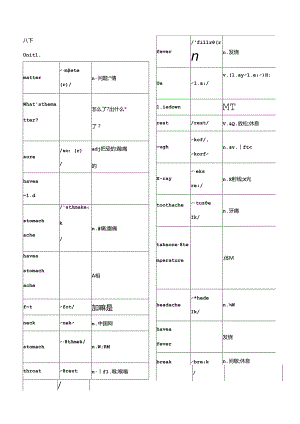 人教版八年级下册单词表带音标.docx