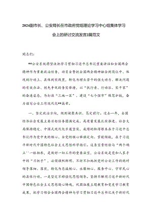 2024副市长、公安局长在市政府党组理论学习中心组集体学习会上的研讨交流发言2篇范文.docx