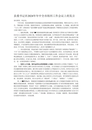 县委书记在2024年年中全市组织工作会议上的发言.docx