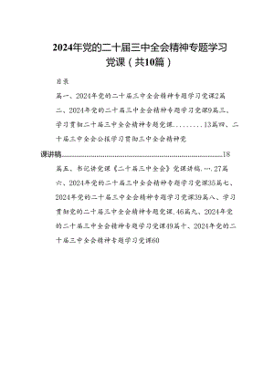 （10篇）2024年党的二十届三中全会精神专题学习党课集合.docx