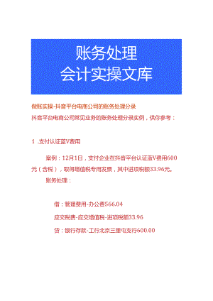 做账实操-抖音平台电商公司的账务处理分录.docx