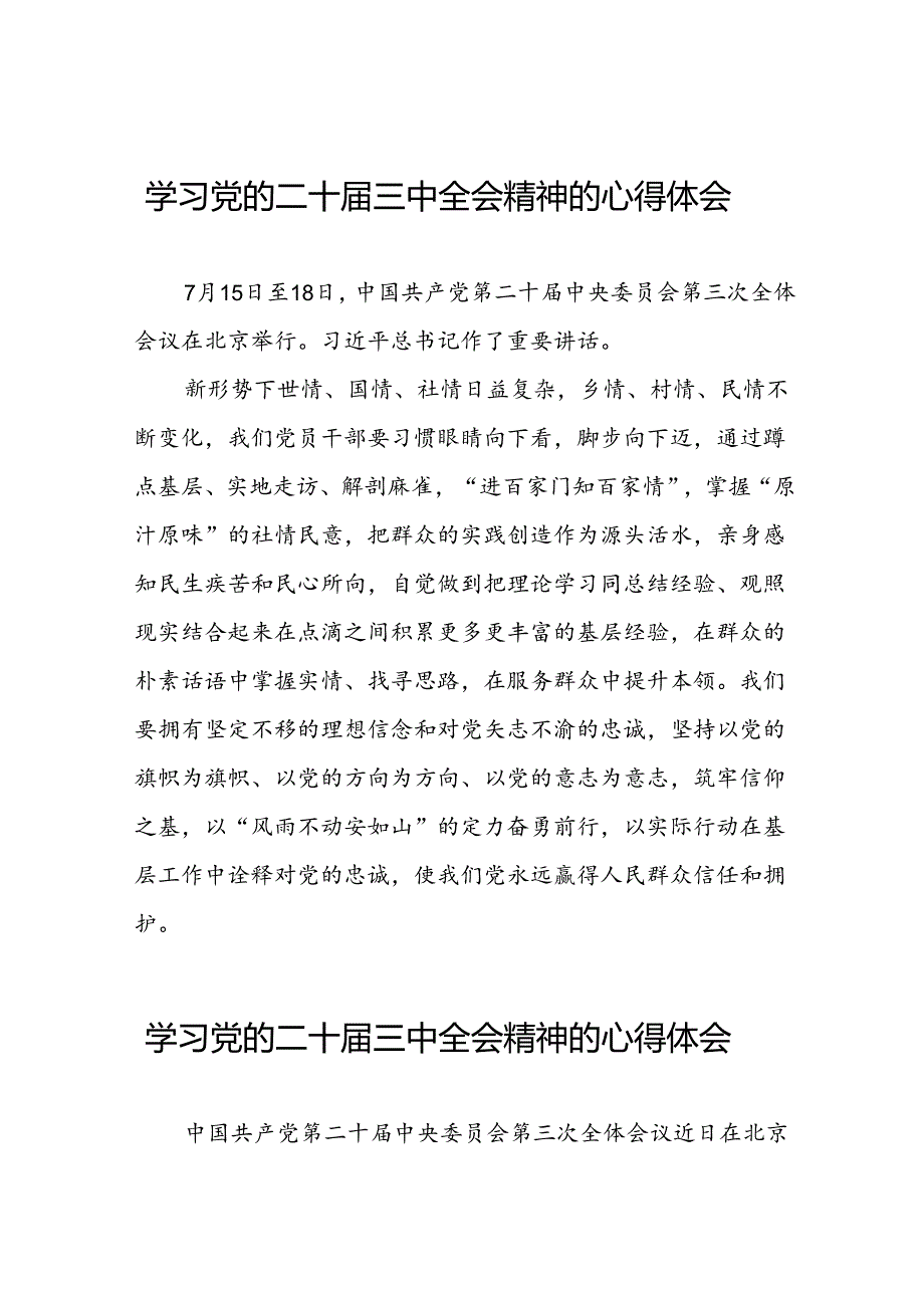 22篇学习贯彻二十届三中全会精神的心得体会发言稿.docx_第1页