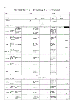 物业项目共用部位、共用设施设备运行状况记录表.docx