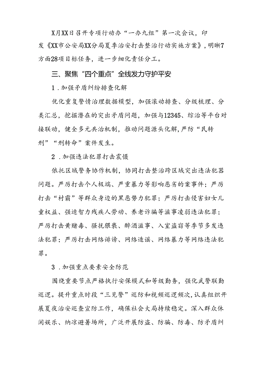 十八篇公安2024年夏季治安打击整治行动工作总结报告.docx_第2页