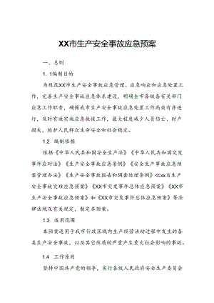 XX市生产安全事故应急预案.docx