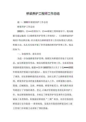 桥梁养护工程师工作总结.docx